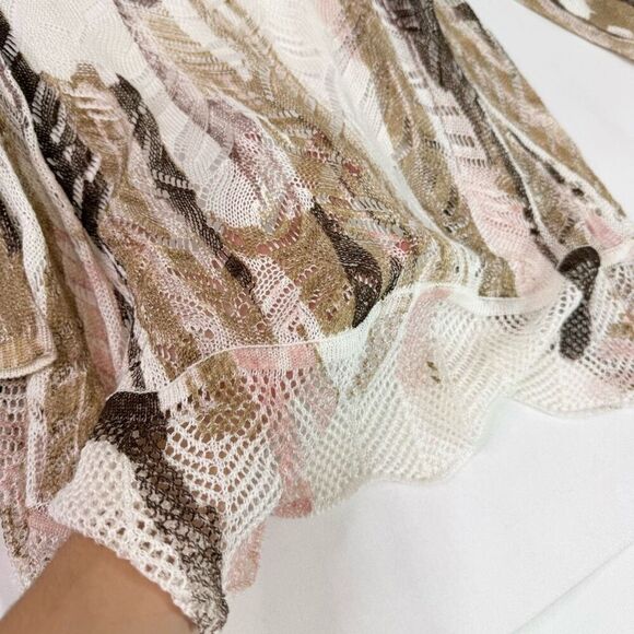 Mona Leah Couture Cardigan Sweater Womens Medium White Open Coastal - Picture 8 of 8